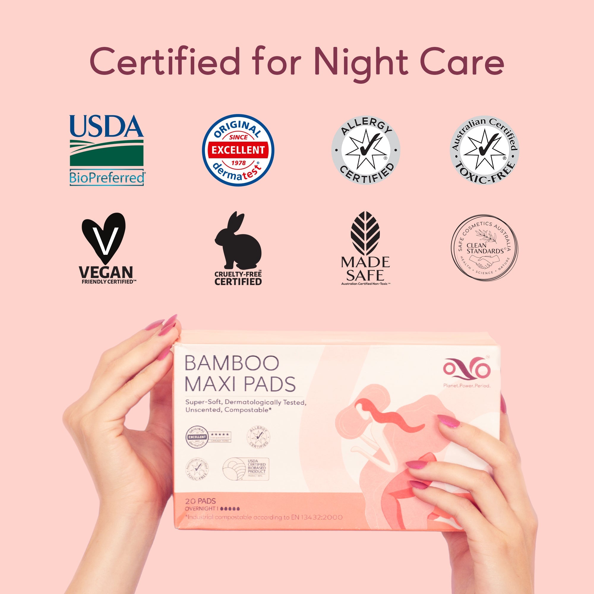 Bamboo Maxi Pads, Overnight Period Protection with Extra Coverage